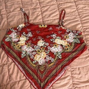 Floral Red Women's Top